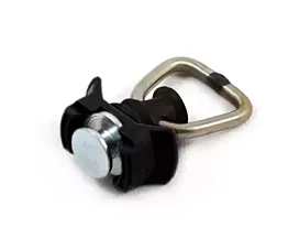Todo - Raíles, Barras, Vigas Anilla de amarre/Pieza de extremo para riel de amarre Aéreo - con D-ring Inox - Negro Todo - Raíles, Barras, Vigas Anilla de amarre/Pieza de extremo para riel de amarre Aéreo - con D-ring Inox - Negro
