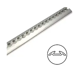 Todo - Raíles, Barras, Vigas Riel de amarre Aéreo / L-track - 2,54m - Perfil semicircular - Aluminio - Estándar Todo - Raíles, Barras, Vigas Riel de amarre Aéreo / L-track - 2,54m - Perfil semicircular - Aluminio - Estándar