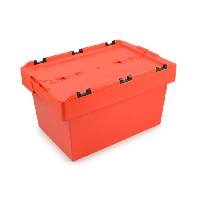 Caja de almacenamiento apilable con tapa - 60x40x34cm - Rojo