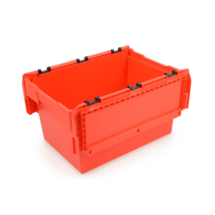 Caja de almacenamiento apilable con tapa - 60x40x34cm - Rojo