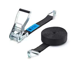 Todas Cinta de amarre - 5T - 9m - 50mm - De 2 partes - Ganchos cerrados - Negro Todas Cinta de amarre - 5T - 9m - 50mm - De 2 partes - Ganchos cerrados - Negro