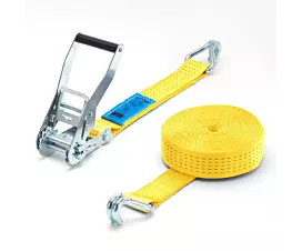 Todas Cinta de amarre - 5T - 9m - 50mm - De 2 partes - Ganchos cerrados - Amarillo Todas Cinta de amarre - 5T - 9m - 50mm - De 2 partes - Ganchos cerrados - Amarillo