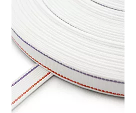 Todo - Cinta de persiana Cinta de persiana blanca con raya roja y violeta - (ancho 22mm)