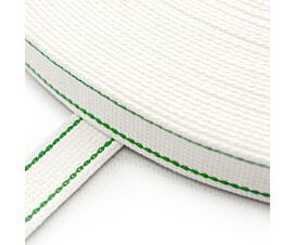 Todo - Cinta de persiana Cinta de persiana blanca con 2 rayas verdes (ancho 22 mm)
