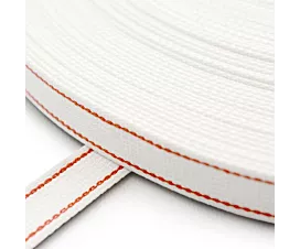 Todo - Cinta de persiana Cinta de persiana blanca con 2 rayas rojas - (ancho 22mm)