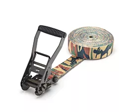 4T/5T/Ergo - Sin fin Cinta de amarre - 5T - 50mm - De 1 parte - Tensor Verde ejército + Etiqueta propia