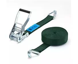 Todas Cinta de amarre - 5T - 9m - 50mm - De 2 partes - Ganchos cerrados - Kaki verde Todas Cinta de amarre - 5T - 9m - 50mm - De 2 partes - Ganchos cerrados - Kaki verde