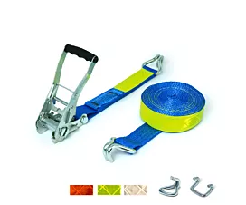 Todo - Cintas hechas a medida Cinta de amarre - 5T - 50mm - En 2 partes - Ganchos cerrados/abiertos - Reflectante + Etiqueta propia