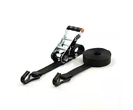 Negro - Estándar Cinta de amarre - 5T - 50mm - De 2 partes - Tensor desmontable - Negro + etiqueta propia