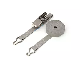 Cintas Inoxidables a Medida Cinta de amarre - 200kg - 25mm -De 2 partes - Tensor y ganchos - Acero inoxidable - Cinta piscina - Gris