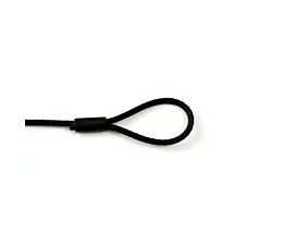 Eslingas negras de acero, 3mm Eslingas cables de acero - negro - 3mm - 1 gaza sin guardacabo - 55kg