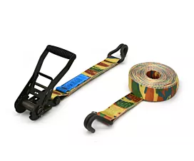 Todas Cinta de amarre - 5T - 6m - 50mm - De 2 partes - Ganchos cerrados - Camuflaje