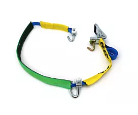 Transporte coches, de 1 parte Cinta de amarre porta coches - 2,5T - 35mm - de 1 parte - Ganchos giratorios + Funda antideslizante Transporte coches, de 1 parte Cinta de amarre porta coches - 2,5T - 35mm - de 1 parte - Ganchos giratorios + Funda antideslizante