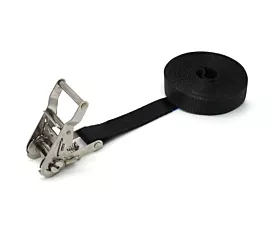 Todas Cinta de amarre - 1,5T - 6m - 35mm - En 1 parte - Tensor - Acero inoxidable - Negro