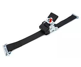 Raíles universales y accesorios Cinta de amarre - 1,5T - 1,8m - 50mm - Retráctil - Piezas de extremo para rieles - Negro