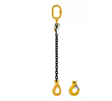 Eslingas de cadena de 1 ramal Cadena/Eslinga de elevación - 1,12t - 6mm - 1 ramal - Gancho acortador - G8 - Gancho a elegir