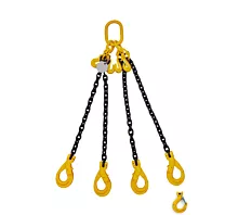 Todo - Cadenas de elevación Cadena/Eslinga de elevación - 6,6t - 10mm - 4 ramales - Ganchos acortadores - G8 - Ganchos a elegir
