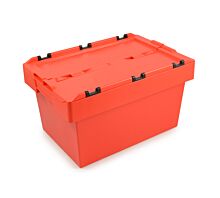 Depósitos de retorno Caja de almacenamiento apilable con tapa - 60x40x34cm - Estándar - Rojo